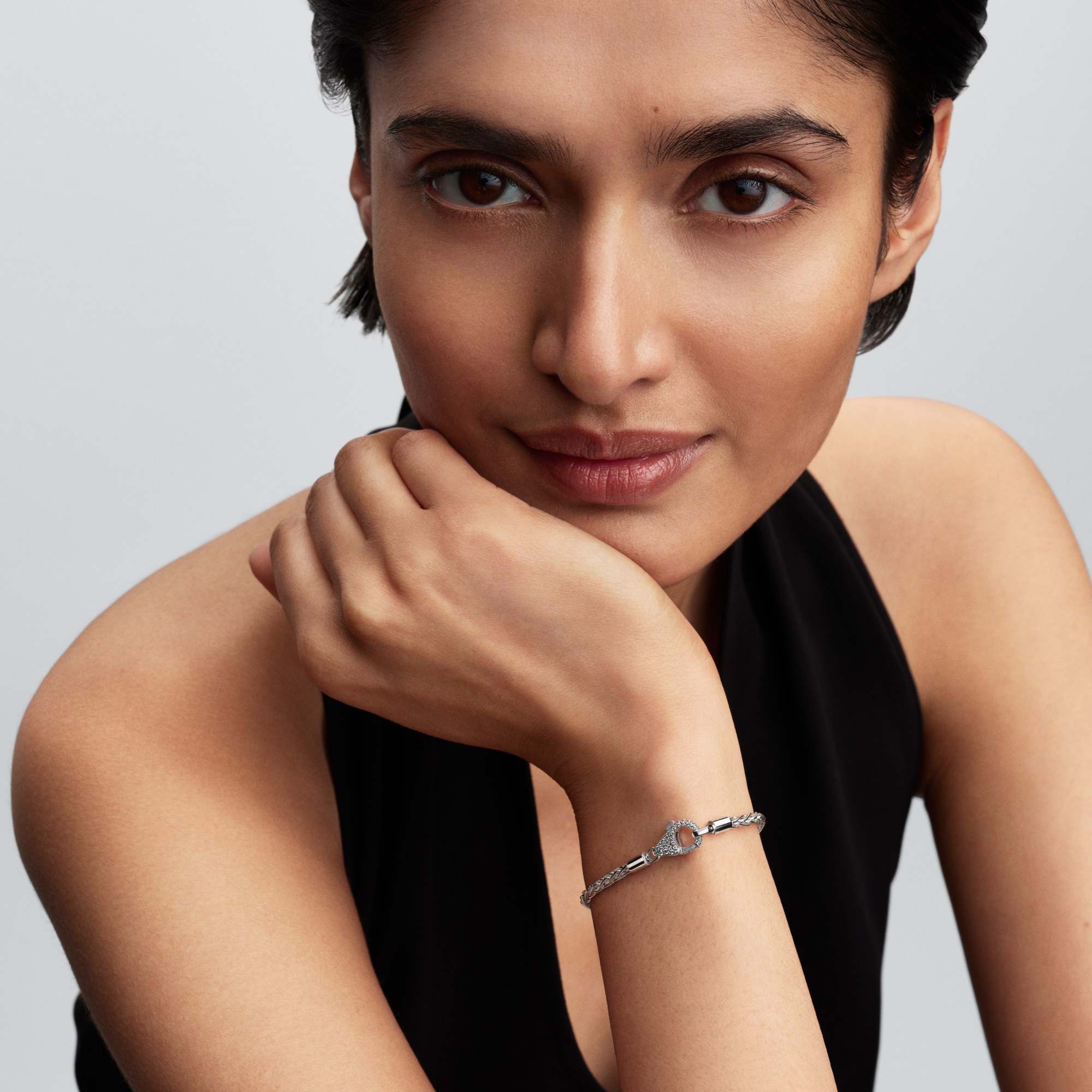 Pandora Fuchsschwanz Charm-Armband mit Pavé-Verschluss - Sterling Silber - Zirkonia – Ansicht 4
