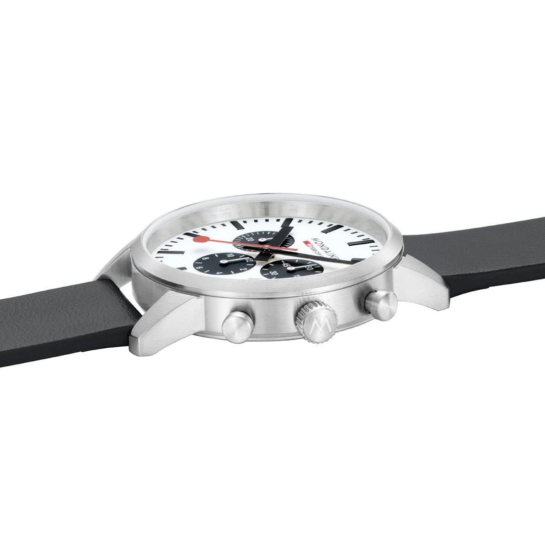 Mondaine Neo MSD.41410.LBV Uhr - Edelstahl matt - 41 mm 5 ATM - Chronograph + Datum – Ansicht 2