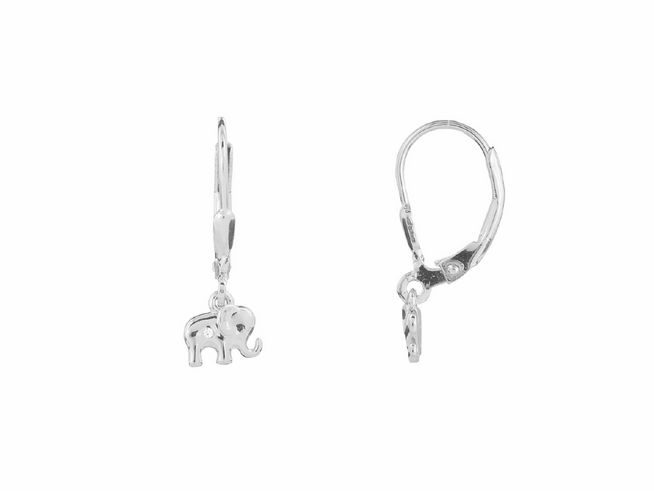 Xenox Sterling Silber Ohrringe XS3497 mit einem kleinen Elefantenanhänger, eleganter Ohrschmuck, perfekt für jeden Anlass, zeitlos und charmant.