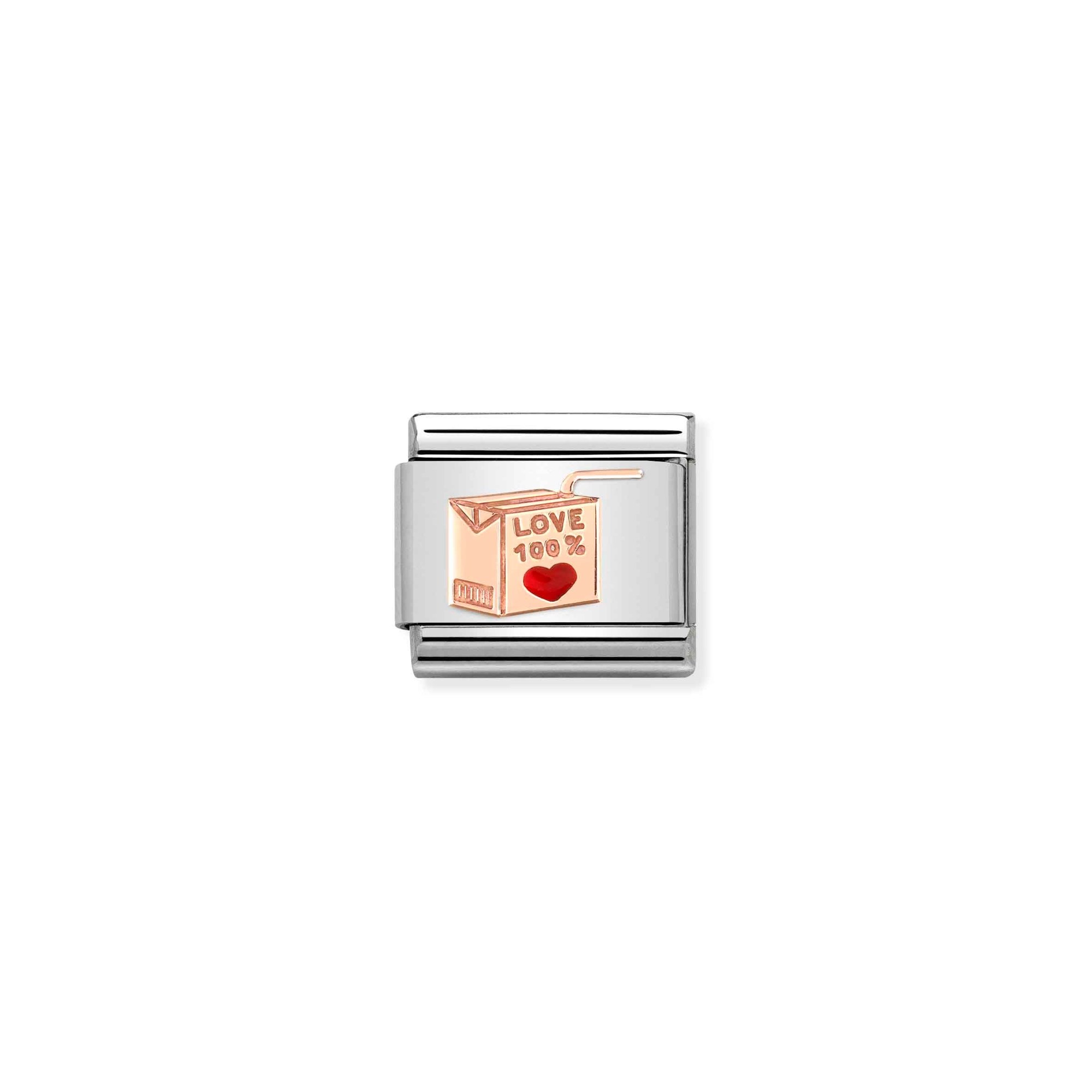Nomination Composable Classic Charm Love 100 % - Edelstahl, roségoldfarben, Emaille