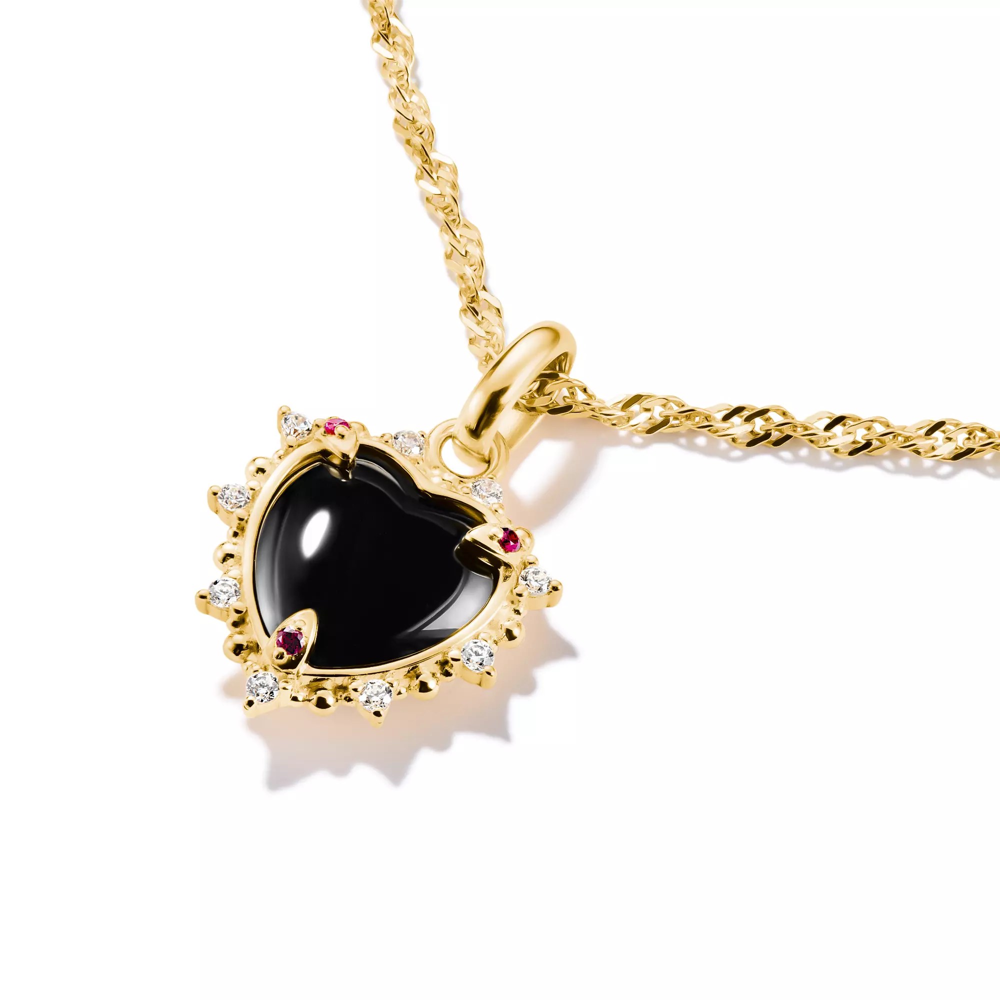 Thomas Sabo Connect - Vintage Herz - Charm mit Öse - Silber & Gelbgold Verg. + Lab Grown Rubin + Zirkonia – Ansicht 2