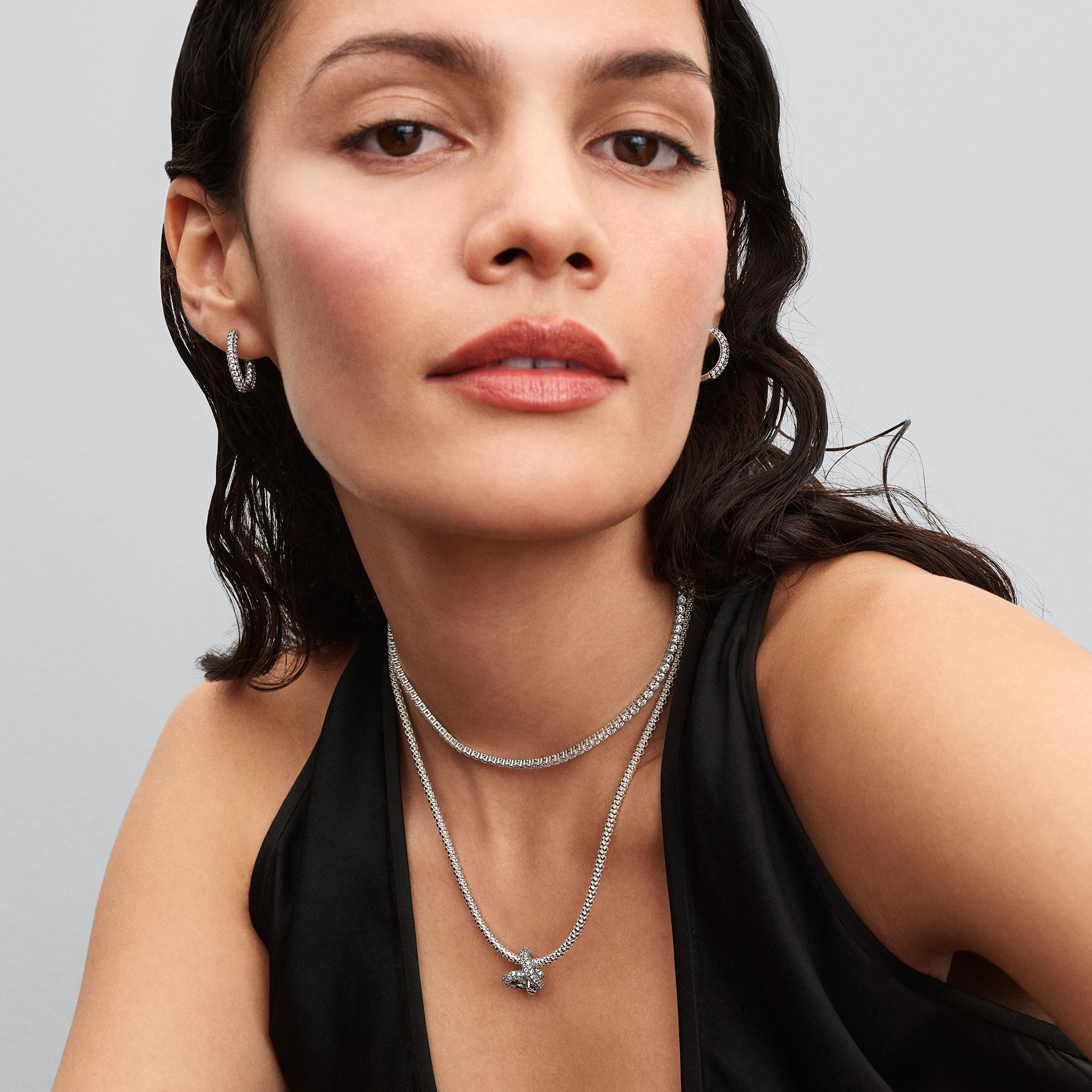 Pandora Kette - Tennis Choker Halskette - Sterling Silber - Zirkonia - 40 cm – Ansicht 4
