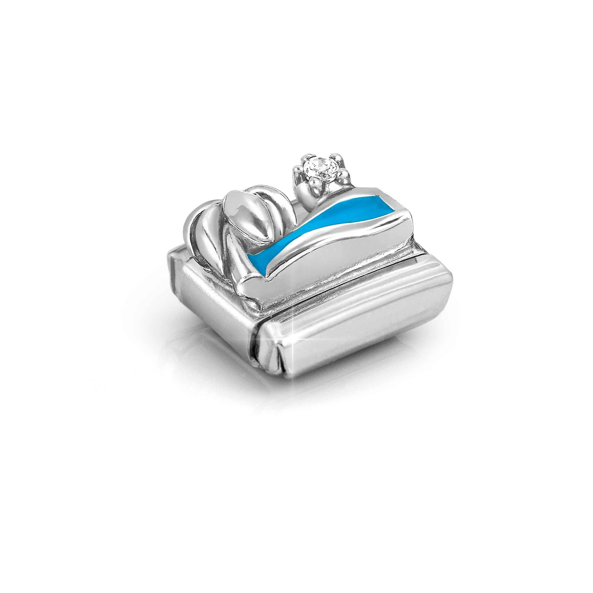 Nomination Composable Classic Charm Palme am Meer - Edelstahl, Sterling Silber, Emaille, Zirkonia – Ansicht 4