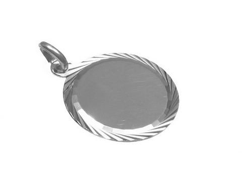 Gravurplatte mit Diamantschliff aus Sterling Silber, Hersteller Juwelier Harnisch, schlichtes Design, geeignet für persönliche Gravuren.