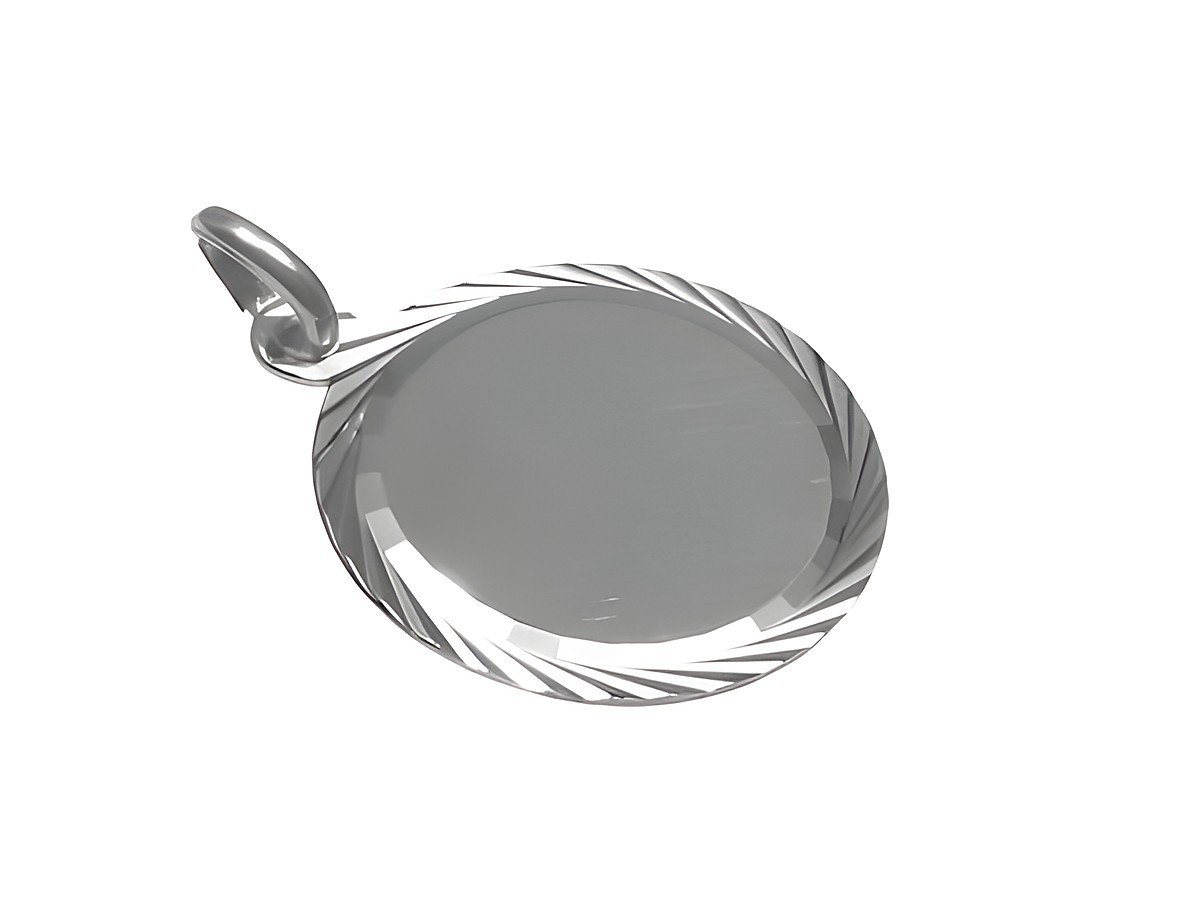 Gravurplatte mit Diamantschliff aus Sterling Silber, Hersteller Juwelier Harnisch, schlichtes Design, geeignet für persönliche Gravuren.