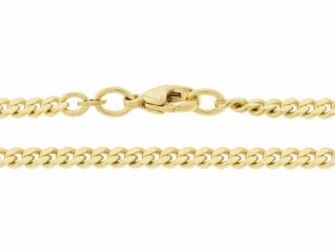 Panzerkette 333 Gold von Juwelier Harnisch in 50 cm Länge, 3,2 x 1,4 mm Stärke mit Karabinerverschluss, elegantes und hochwertiges Schmuckstück ideal für den täglichen Gebrauch.