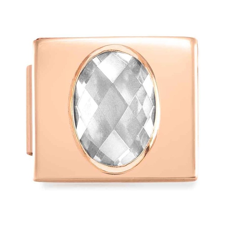 Nomination Classic GLAM Link Zirkonia FACETED steel Roségold - WEISS Zirkonia