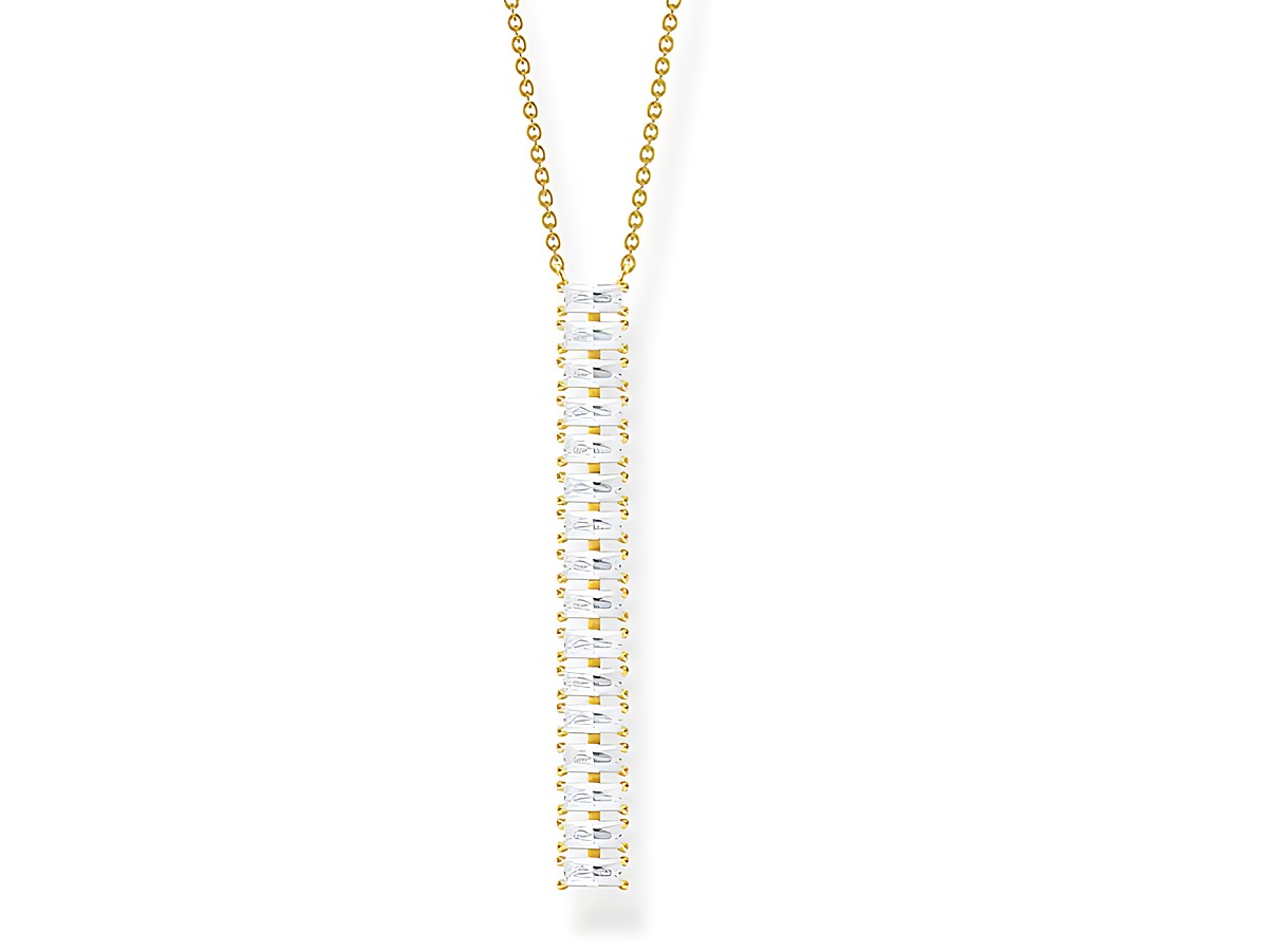 Thomas Sabo Kette KE2117-414-14-L45V aus vergoldetem Sterling Silber mit einem Anhänger aus weißen Zirkonia, elegantes Design, Länge 45 cm, perfekt für besondere Anlässe.