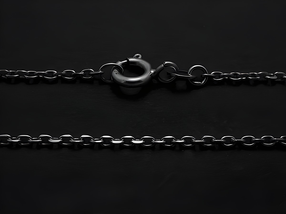 Silberkette Anker aus rhodiniertem Sterling Silber, 44,5 cm diamantiert und 1,5 mm dick, Hersteller Juwelier Harnisch, mit dünnem Ankerdesign, ideal für eleganten Schmuck.