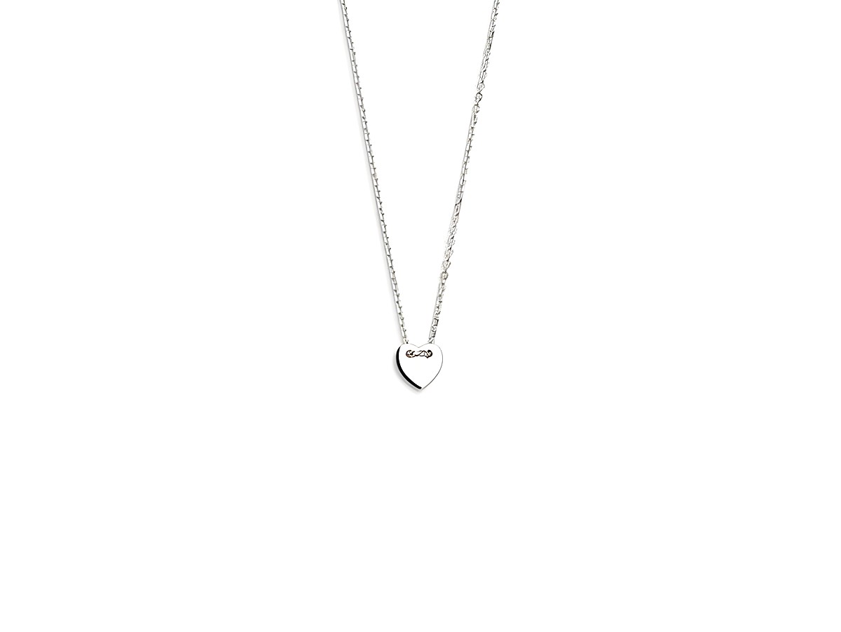 Xenox Sterling Silber Kette XS3566 in 40-45 cm Länge mit Ankerkette und Herzanhänger aus der LOVE STORY Kollektion, elegant und zeitlos, ideal für jeden Anlass.