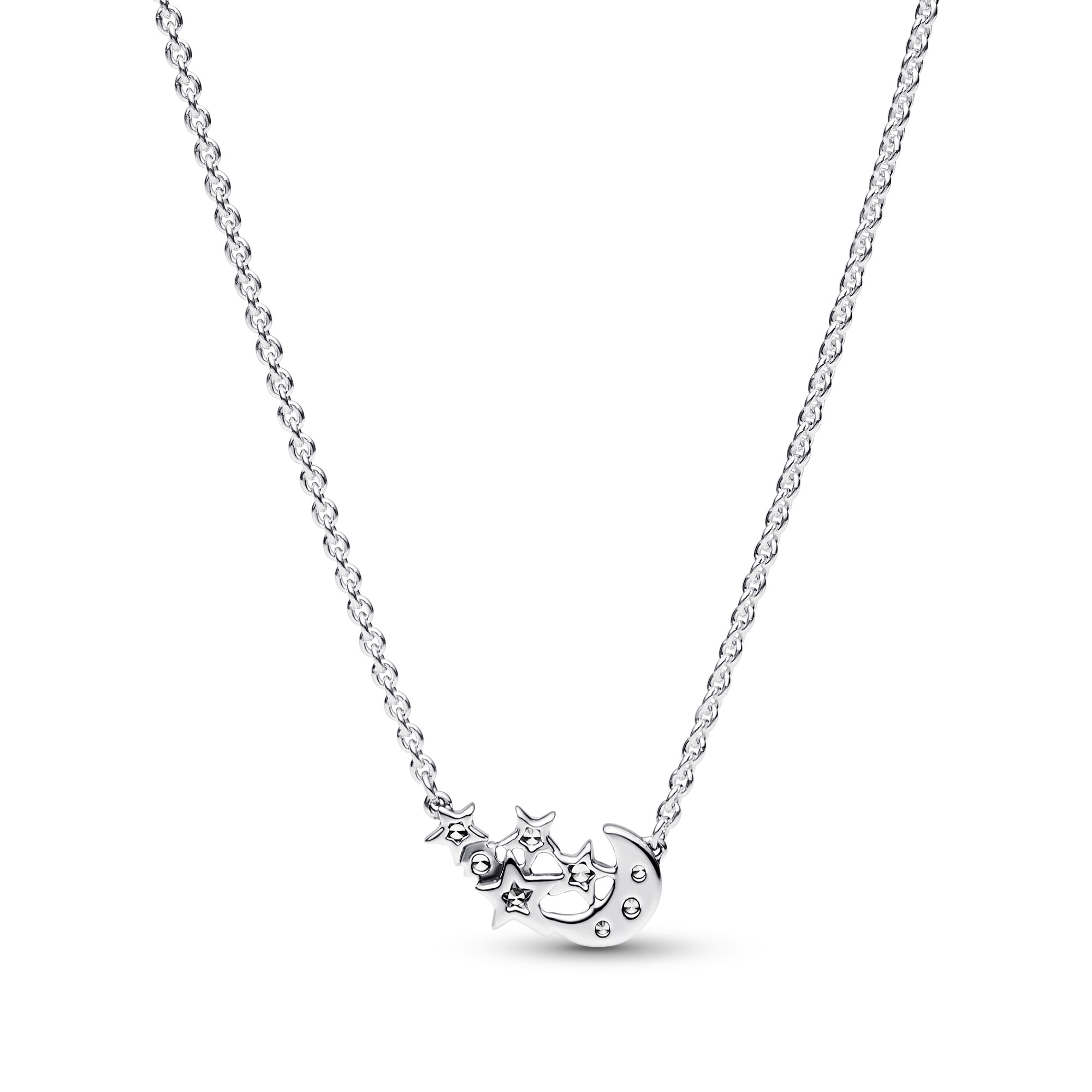 Pandora Funkelnde Mond & Stern Collier-Halskette - Sterling Silber - Zirkonia - 45 cm Ansicht 2 – Ansicht 2