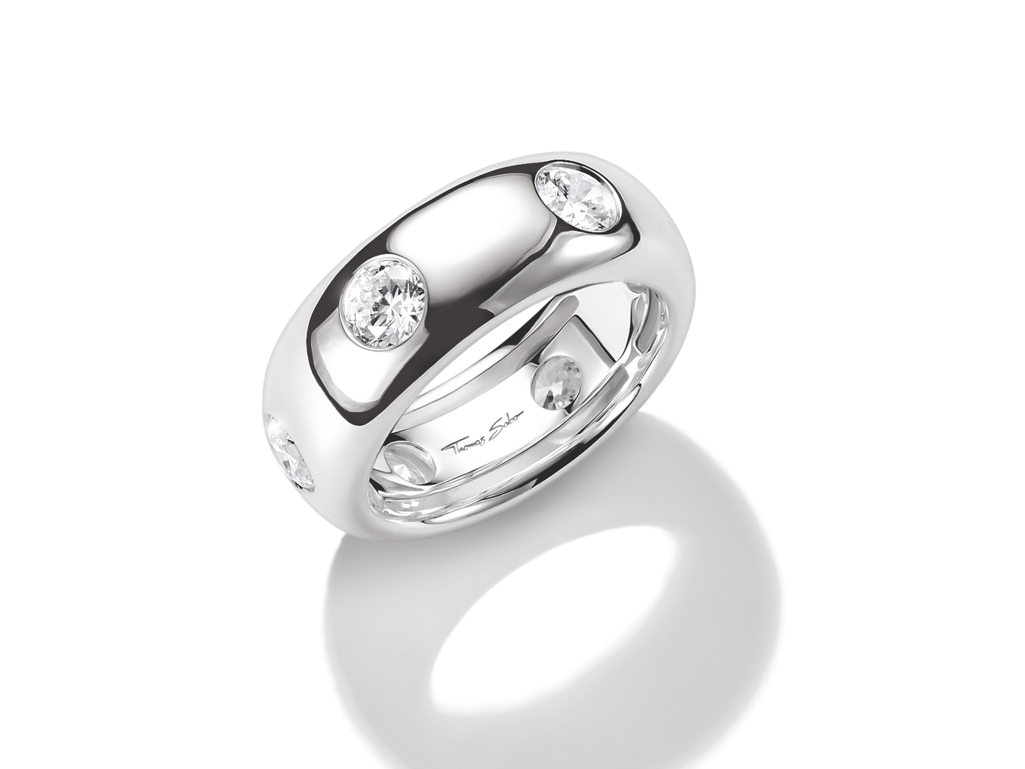 Thomas Sabo TR2519-051-14-52 Bold Elegance Ring - Sterling Silber & Zirkonia - Weiß - Gr. 52