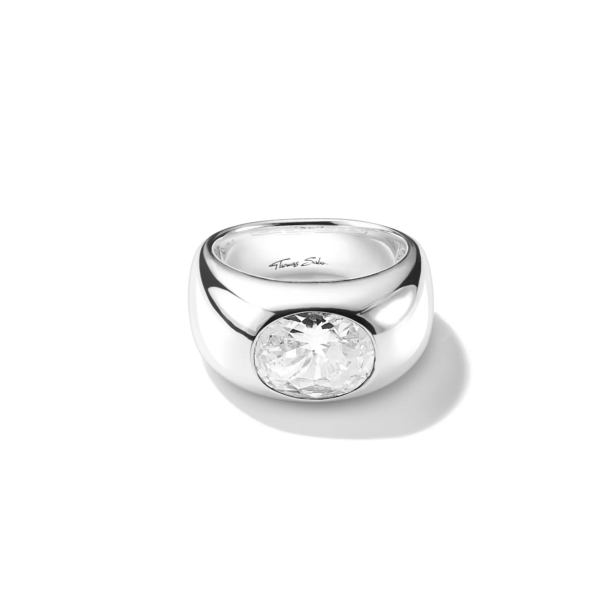 Thomas Sabo Ring mit weißem Zirkoniastein Bold Elegance Silber – Zirkonia – Ansicht 2