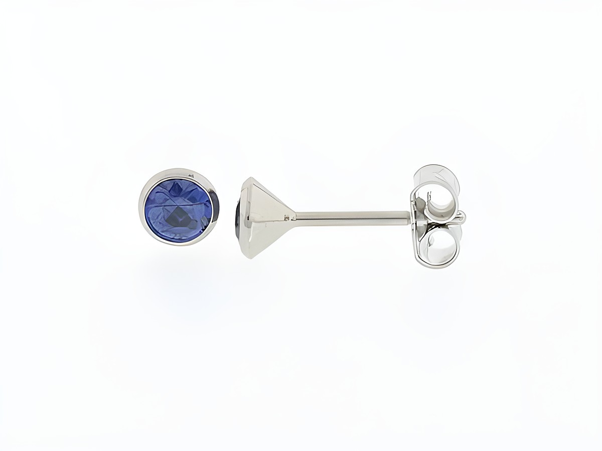 Silber Ohrringe Kelch Silber 4,3 mm Zirkonia blau Stecker Hersteller Juwelier Harnisch Zirkonia.