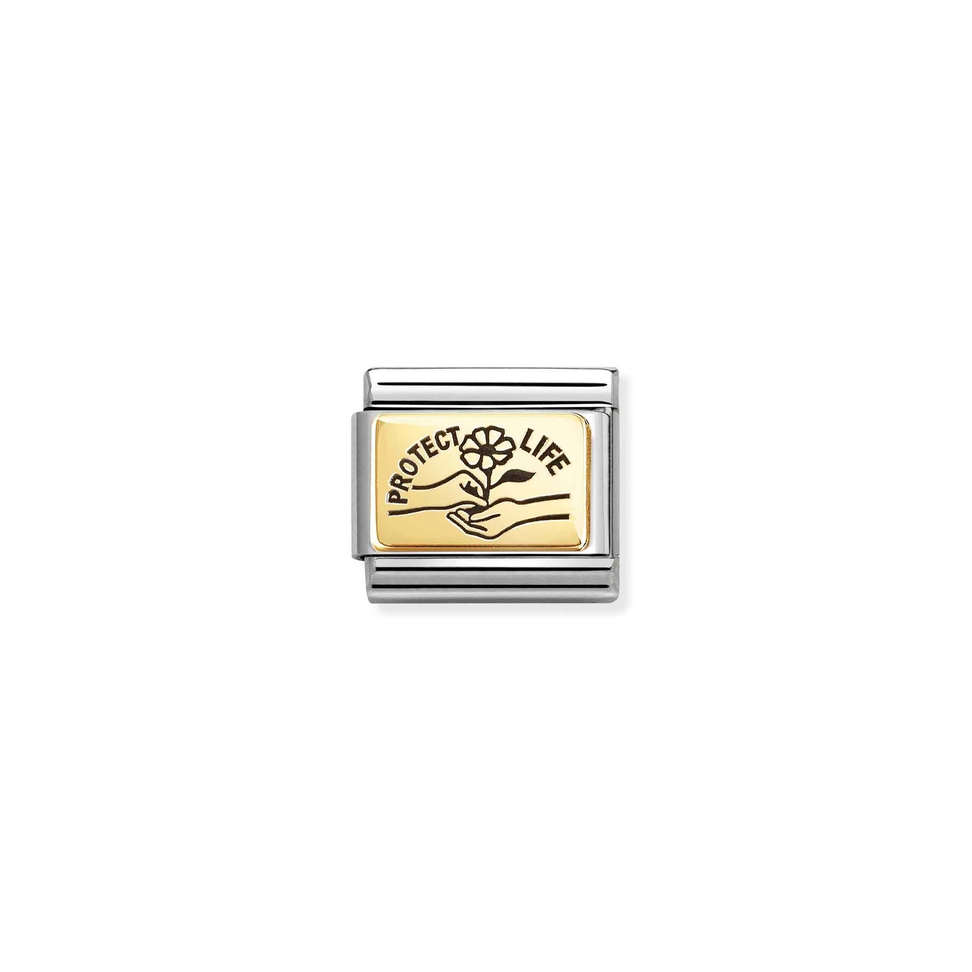 Nomination Composable Classic Charm Protect Life - Edelstahl, Gold 750 Gelbgold, Emaille – Ansicht 2