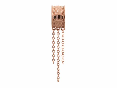 Roségoldenes Dangle-Charms von Endless mit auffälligem Design, Featuring JLO-Logo, hängende Kettenelemente und eine elegante, moderne Ausstrahlung. Ideal für stilvolle Akzente.