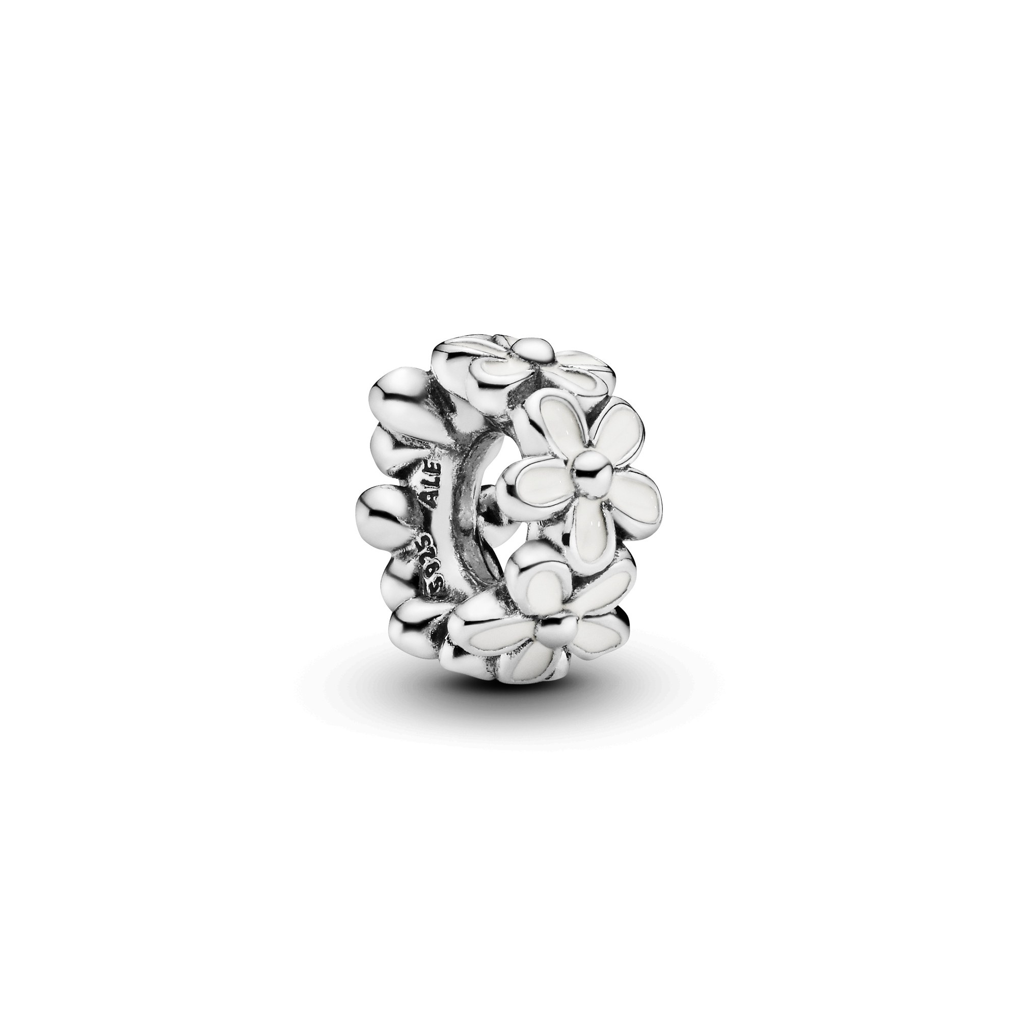 PANDORA Liebliches weißes Blümchen - Charm - Silber - Emaille weiß