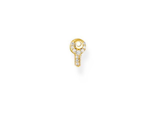 Thomas Sabo Ohrstecker Einzelstück H2220-414-14 aus vergoldetem Sterling Silber mit weißen Zirkonia, elegantes Design für stilvollen Ohrschmuck.