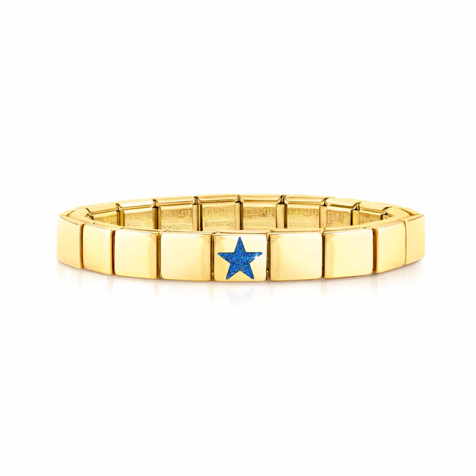 Nomination Classic GLAM Armband Edelstahl Gelbgold - Glitter Stern Blau