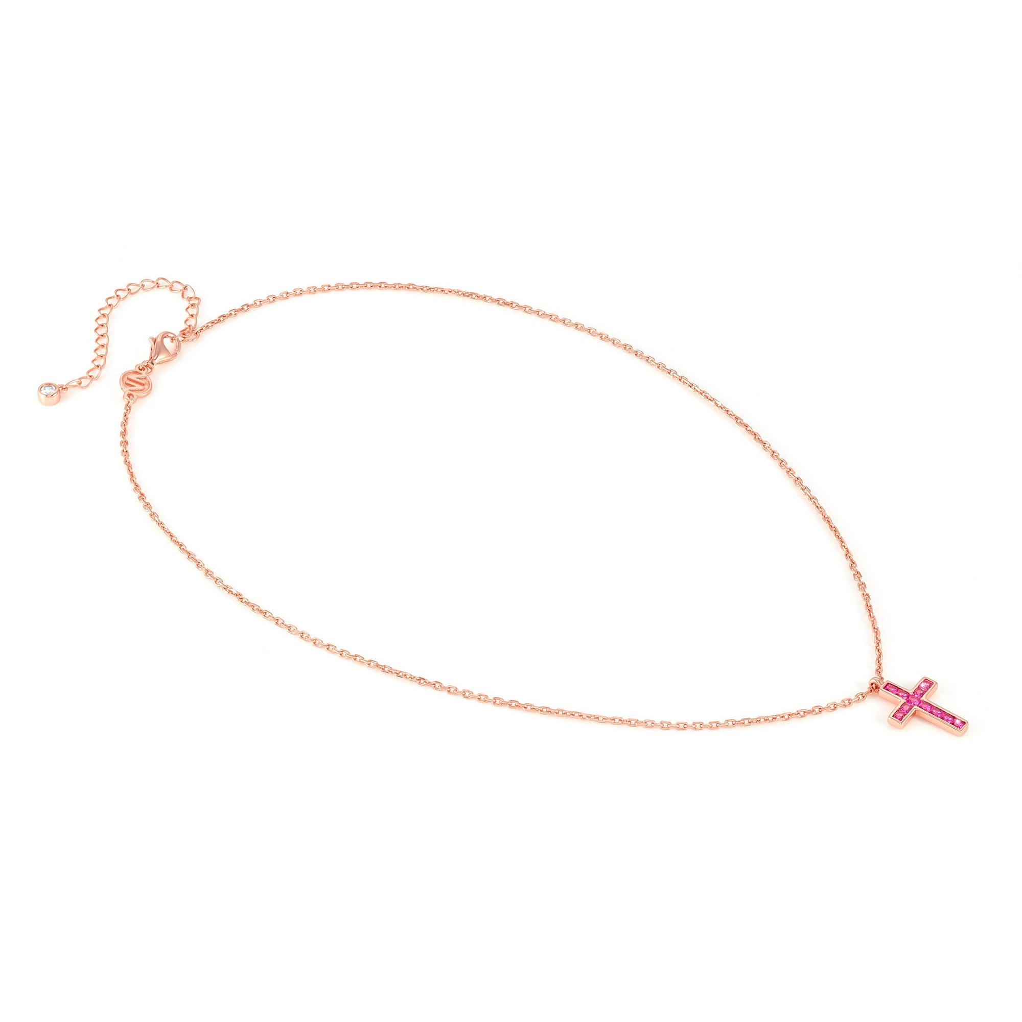 Nomination Carismatica KREUZ Collier - Roségold vergoldet - Zirkonia Fuchsia - 38 - 44 cm – Ansicht 4