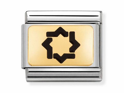 Modul von Nomination 030284 21 mit Mudejar Stern Design in Gold und Silber mit modernen geometrischen Konturen, ideal für persönliche Armbänder.