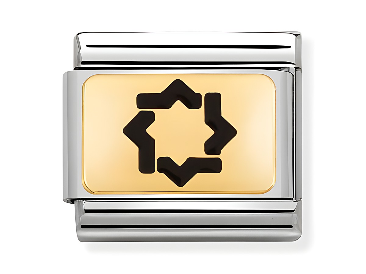 Modul von Nomination 030284 21 mit Mudejar Stern Design in Gold und Silber mit modernen geometrischen Konturen, ideal für persönliche Armbänder.