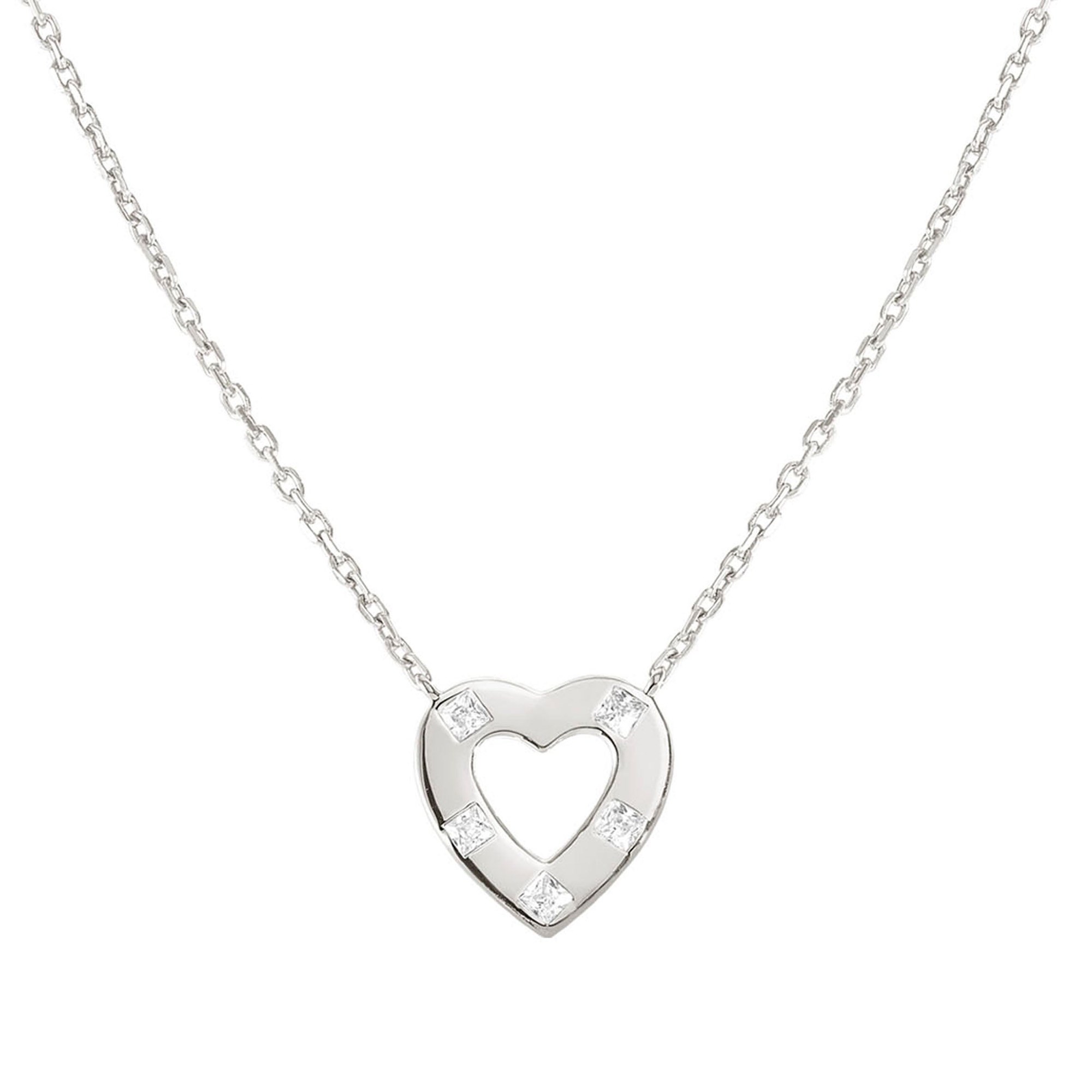Nomination Carismatica HERZ Collier - Silber rhodiniert - Zirkonia Weiß - 38 - 44 cm
