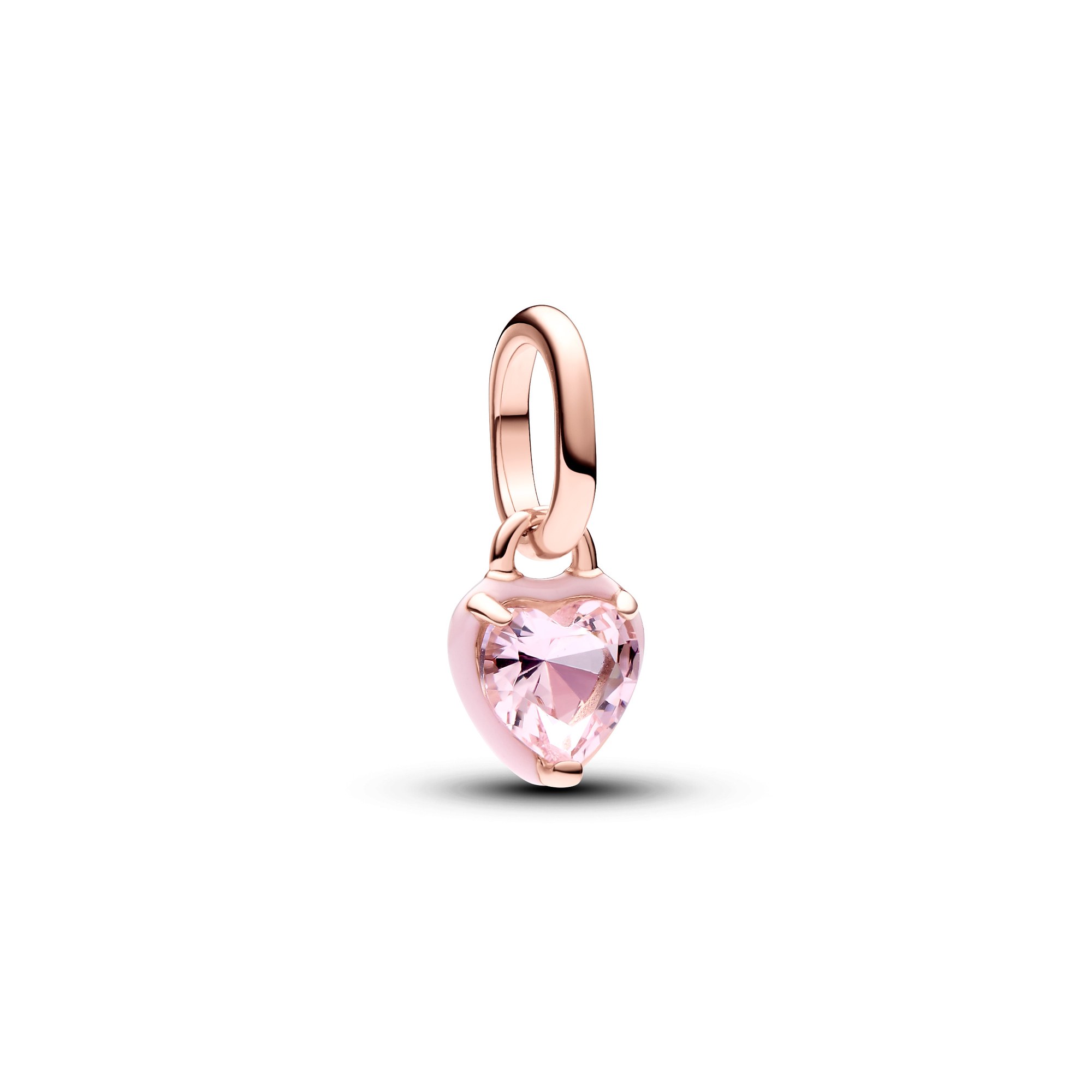 Pandora ME - Rosafarbenes Chakra-Herz Mini-Charm-Anhänger - Roségold verg. - handg. Kristall Pink-Rosa