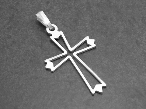 Moderner 925 Sterling Silber Kreuz Anhänger 2,8 cm vom Hersteller Juwelier Harnisch in schlichter Ausführung, elegant und zeitlos gestaltet. Ideal als Schmuckstück für verschiedene Anlässe.