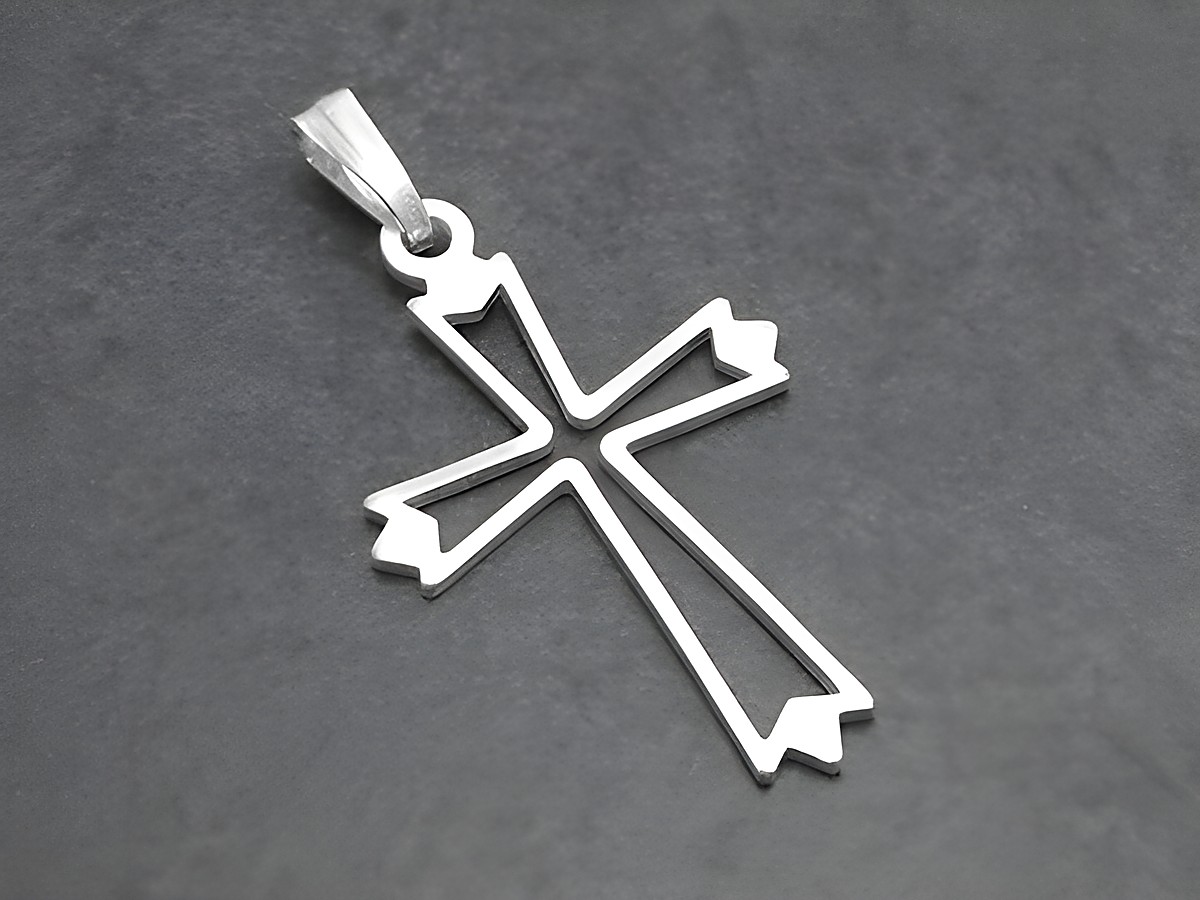 Moderner 925 Sterling Silber Kreuz Anhänger 2,8 cm vom Hersteller Juwelier Harnisch in schlichter Ausführung, elegant und zeitlos gestaltet. Ideal als Schmuckstück für verschiedene Anlässe.