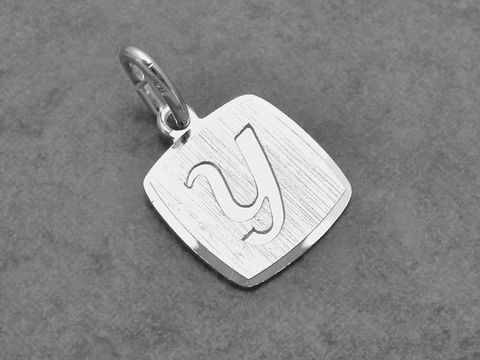 36164-0 Silber Anhänger Buchstabe Y eckig teilmattiert rhodiniert Hersteller Juwelier Harnisch Buchstabe Y.