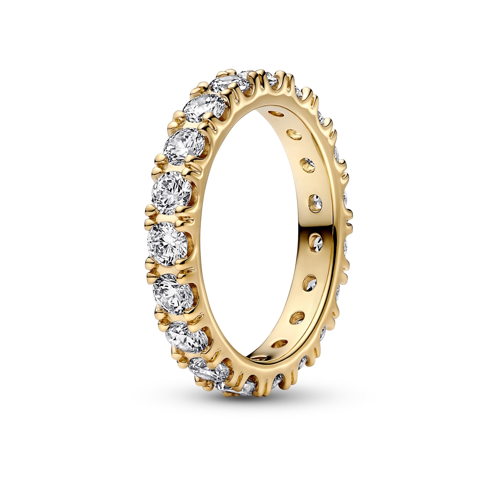 Pandora funkelnde Reihe Ewigkeits-Ring - Gelbgold Verg. - Zirkonia - Klar