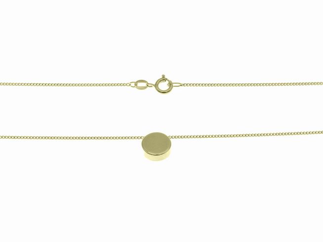 Kette inkl. Anhänger 333 Gelbgold rund 38 cm von Juwelier Harnisch mit filigraner Gliederkette und elegantem Mittelteil. Ideal für jeden Anlass und stilvollen Schmuck.