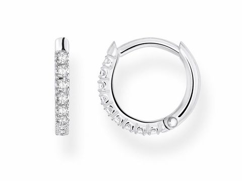 Thomas Sabo Charming Collection Creole Ohrring aus Silber mit klarem Zirkonia, elegantes und funkelndes Design für stilvollen Ohrschmuck.