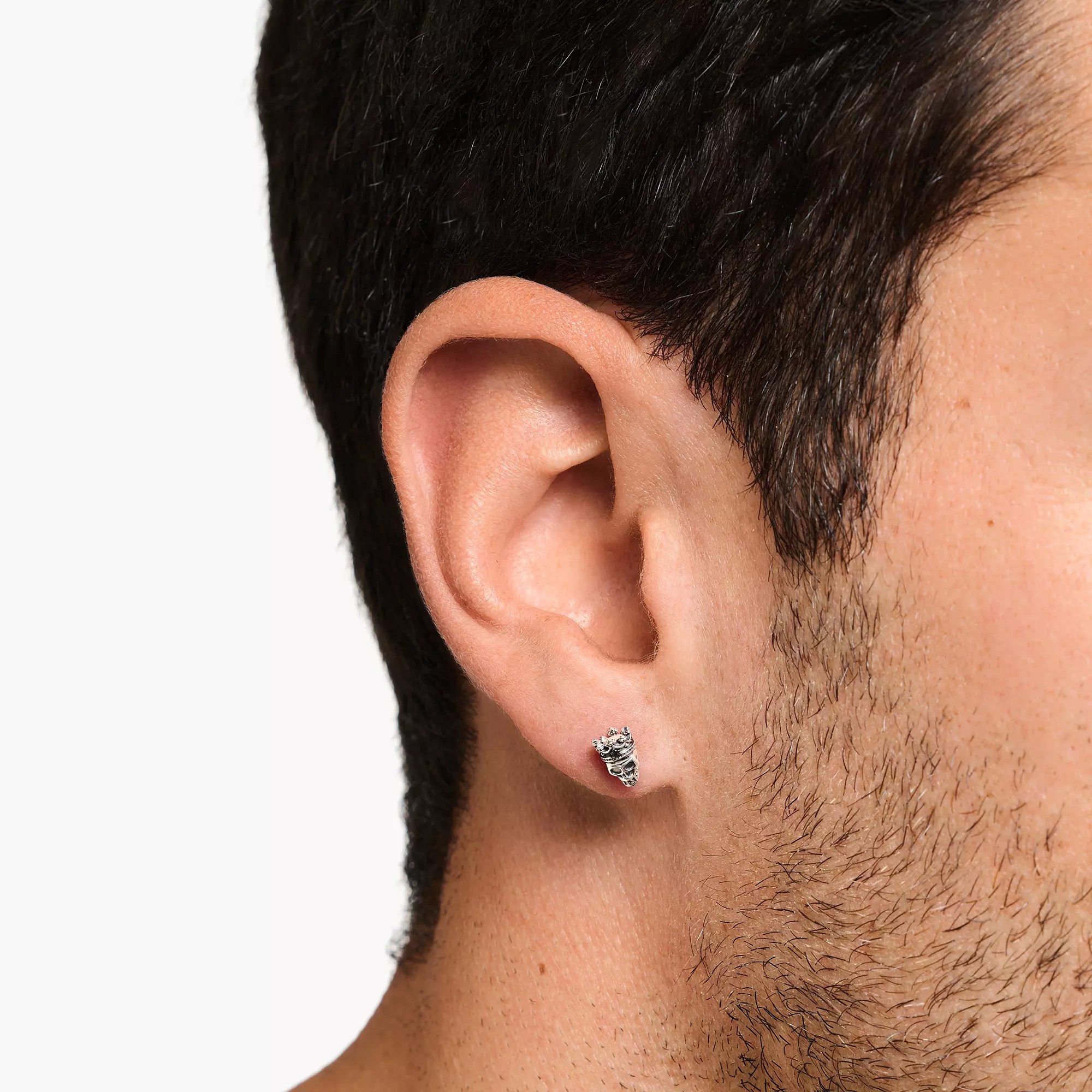 Thomas Sabo Ohrstecker Totenkopf König – Silber – Ansicht 3