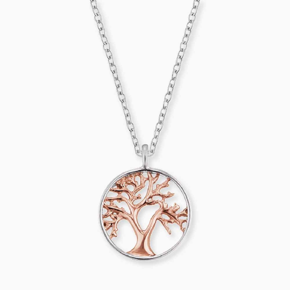 Engelsrufer LEBENSBAUM Kette Bicolor - Roségold vergoldet auf Silber 12 mm 40cm – Ansicht 2