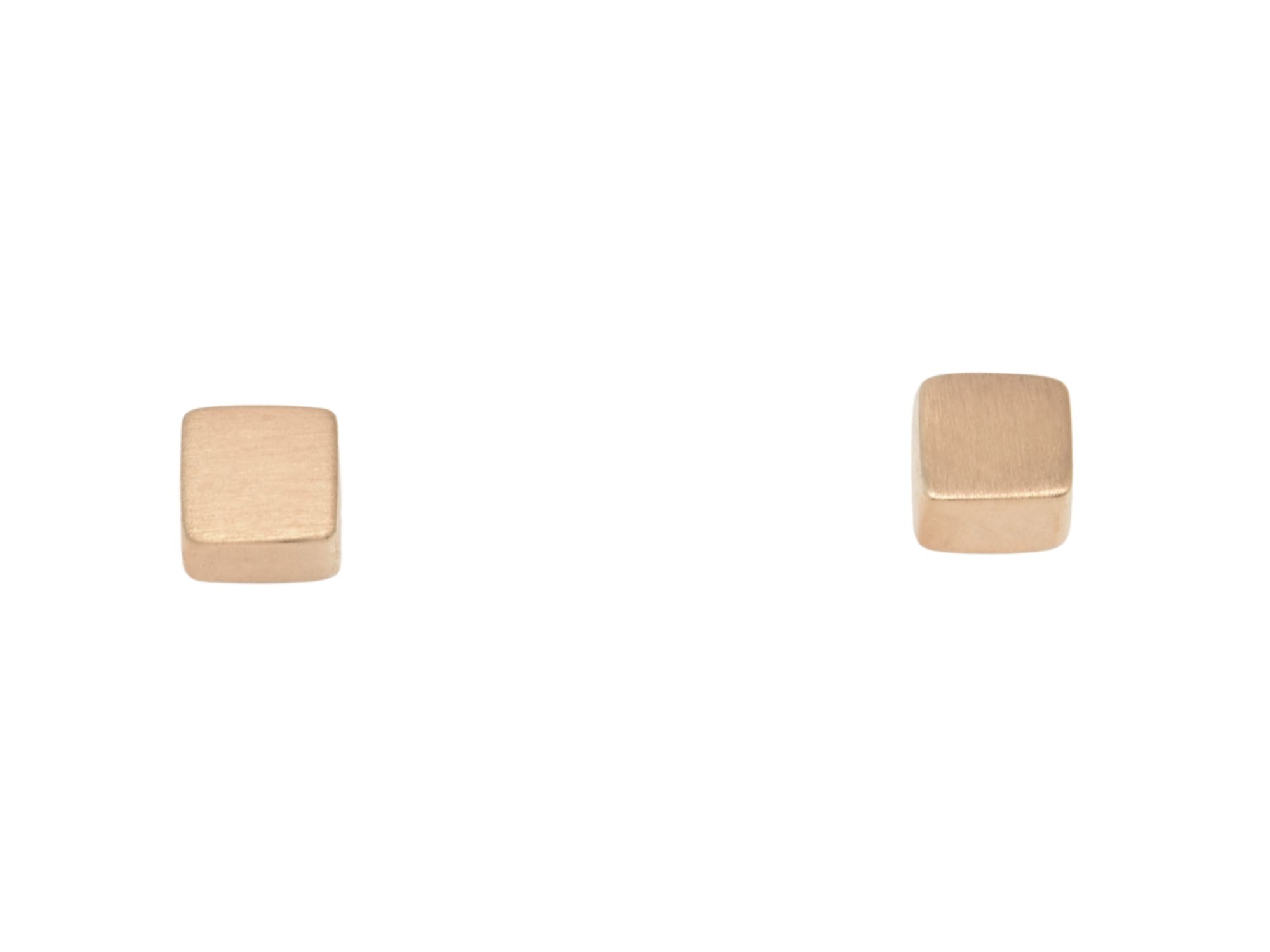 Ohrring Quadrat 3 mm Ohrstecker - Sterling Silber Roségold Vergoldung