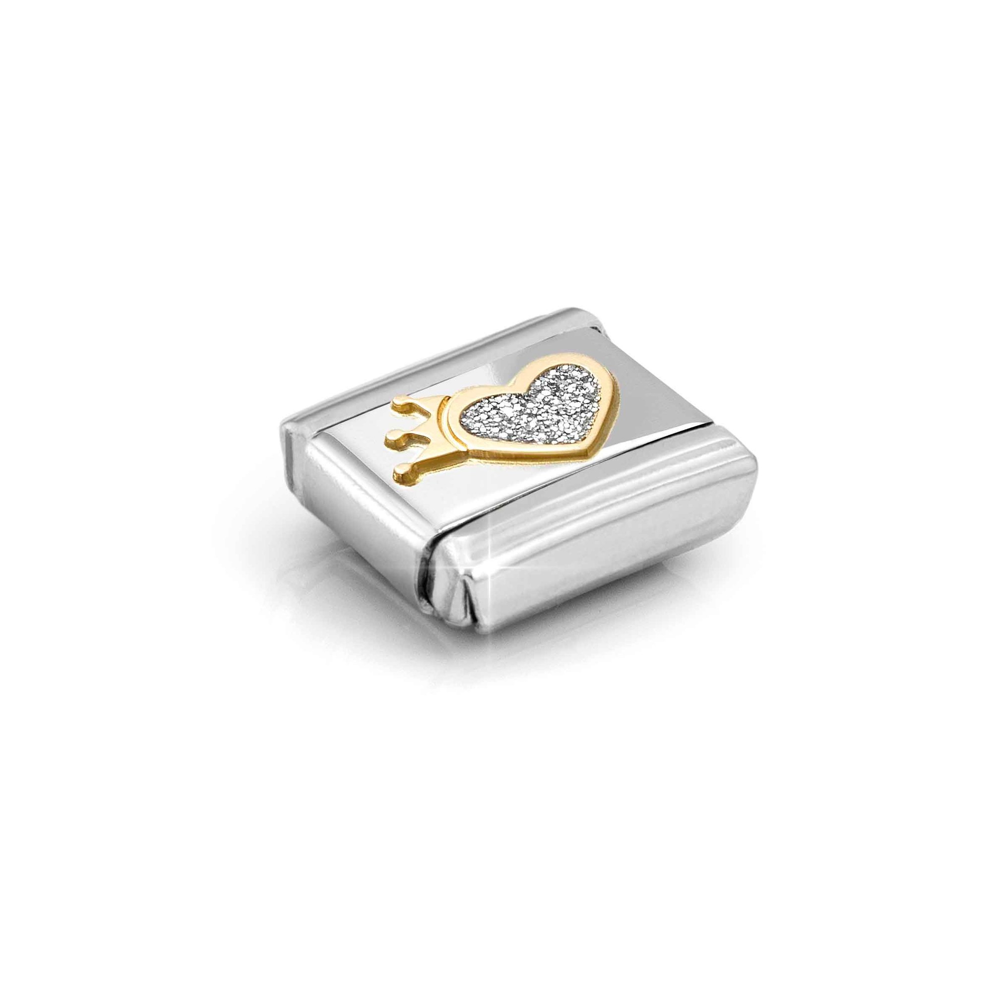 Nomination CLASSIC GLITTER SYMBOLE Element - Gelbgold verg. & Emaille - Herz mit Krone - Silver – Ansicht 4