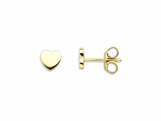 Xenox Sterling Silber Ohrringe XS3488GN LOVE STORY in vergoldetem Gelbgold, herzförmiges Design, eleganter Ohrschmuck fürs tägliche Tragen oder besondere Anlässe.