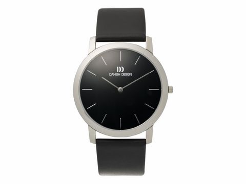 Danish Design 3314305 Uhr aus Edelstahl mit schwarzem Zifferblatt und schwarzem Armband, 38 mm, elegantes und minimalistisches Design für jeden Anlass.