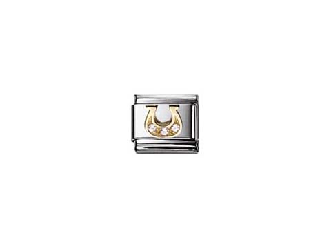 Zirkonia Hufeisen in Weiß von Nomination, klassisches Design, strahlend und elegant, ideal für Armbänder und Schmuckstücke. Verleihen Sie Ihrem Look einen Hauch von Luxus.