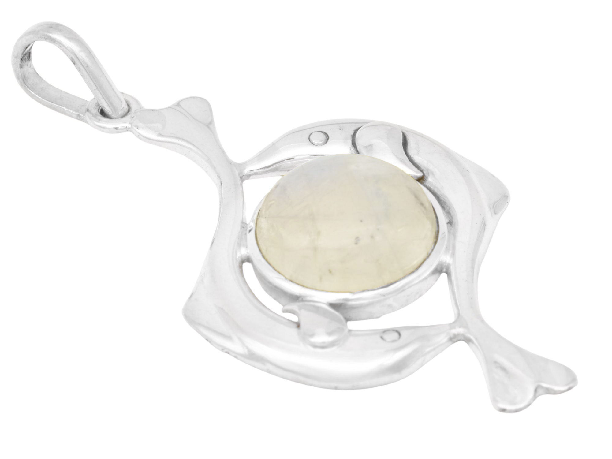 Anhänger Mondstein Delfin - Sterling Silber 925 - poliert - Mondstein