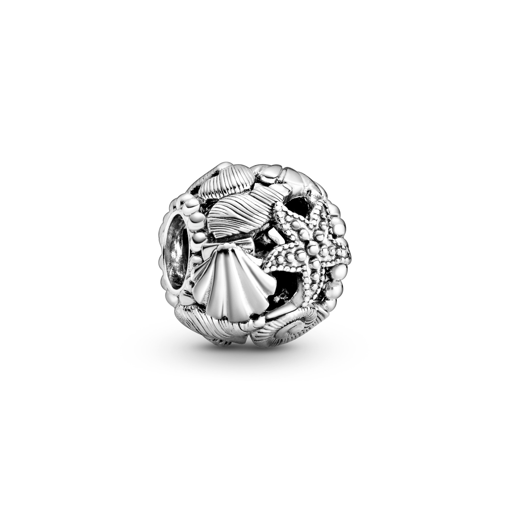 Pandora Silber Durchbrochener Seestern, Muscheln & Herzen Charm