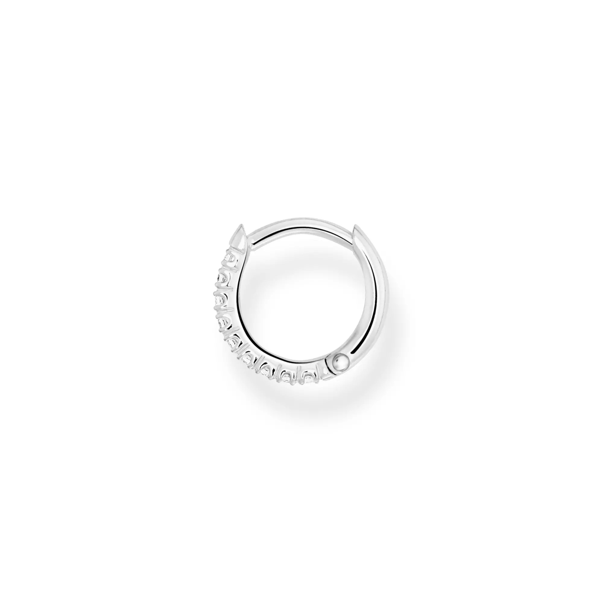 Thomas Sabo Einzel Creole weiße Steine silber – Zirkonia – 11 mm hoch – Ansicht 2