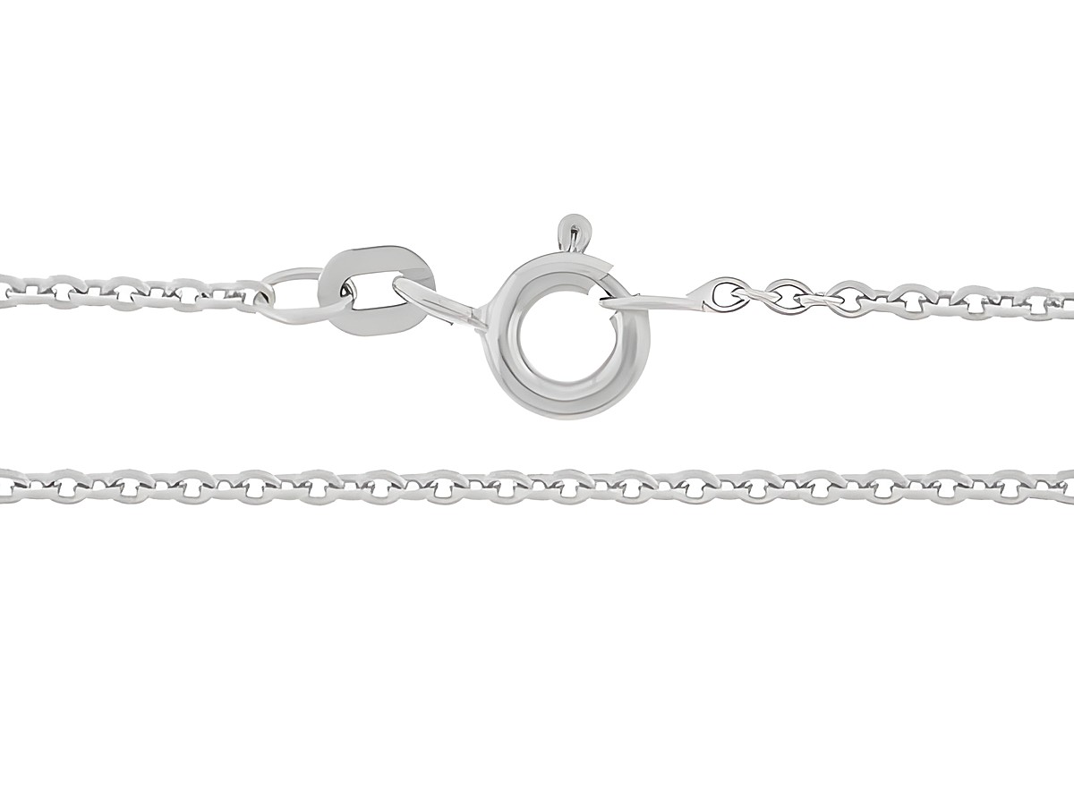 Silberkette aus Sterling Silber in 45 cm Länge mit diamantierten Anker-Gliedern, 1,2 x 1,2 mm, Hersteller Juwelier Harnisch, dünner Anker.