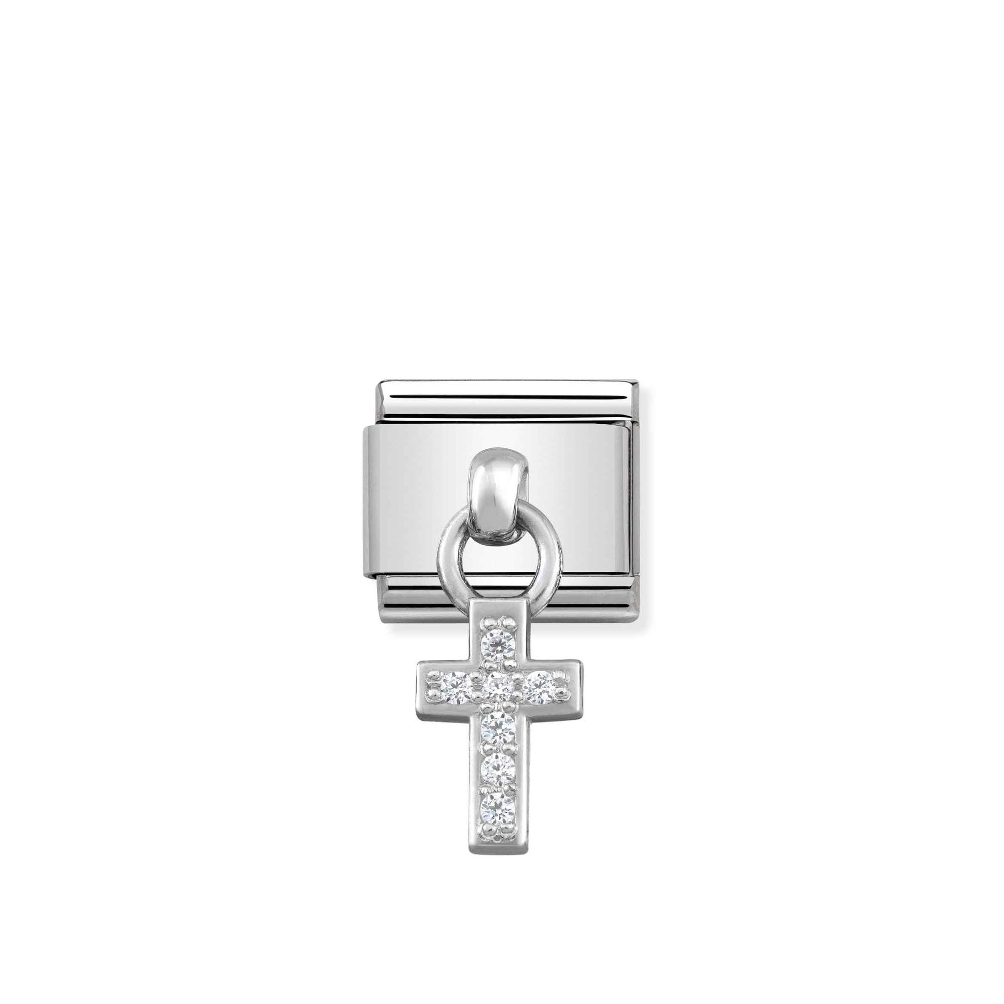 Nomination Classic CHARMS Edelstahl + Silber - Kreuz