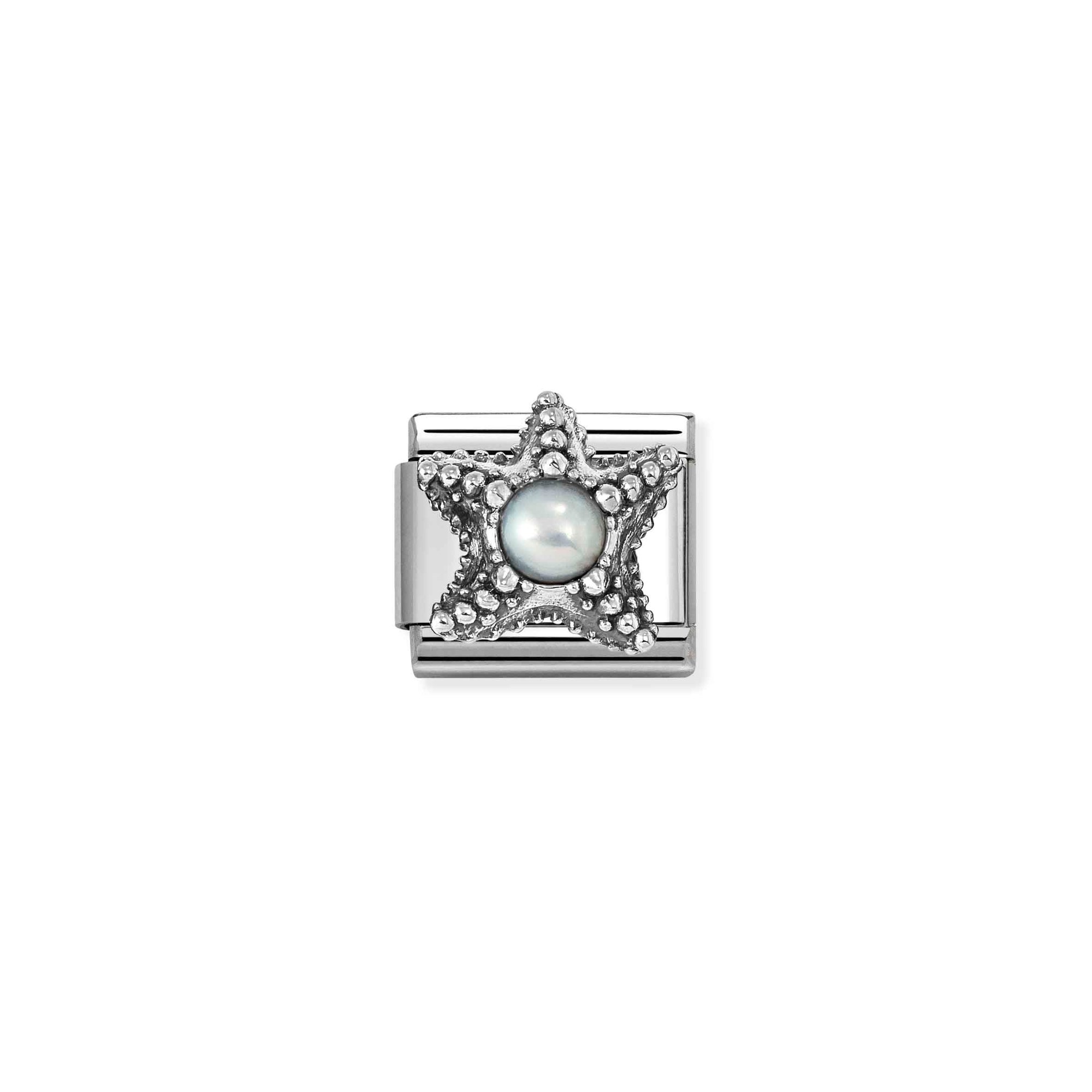 Nomination Composable Classic Charm Seestern Perle weiß - Edelstahl, Sterling Silber – Ansicht 2