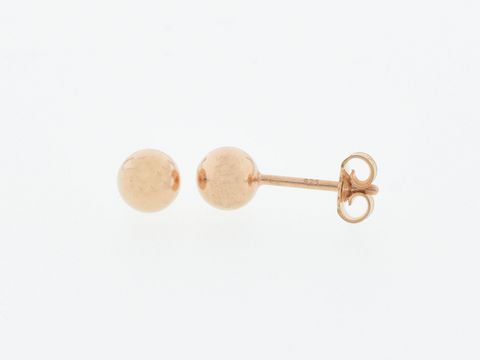 301583-0 Silber Ohrringe Kugel Silber rosé vergoldet 5 mm Stecker, Hersteller Juwelier Harnisch, Ohrstecker ohne Stein in elegantem Design.