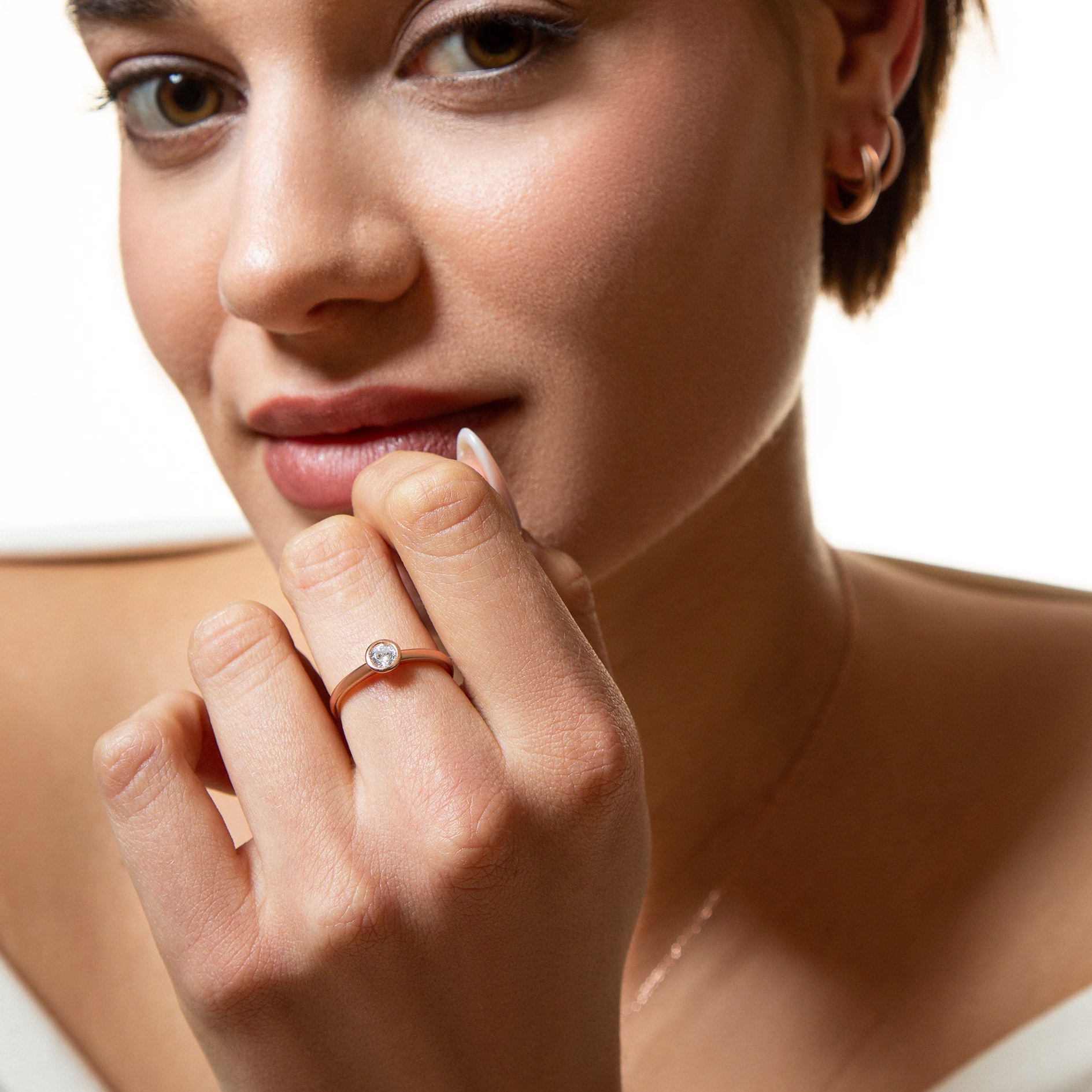 XENOX Ring ZARGE - Sterling Silber rosévergoldet – Ansicht 2