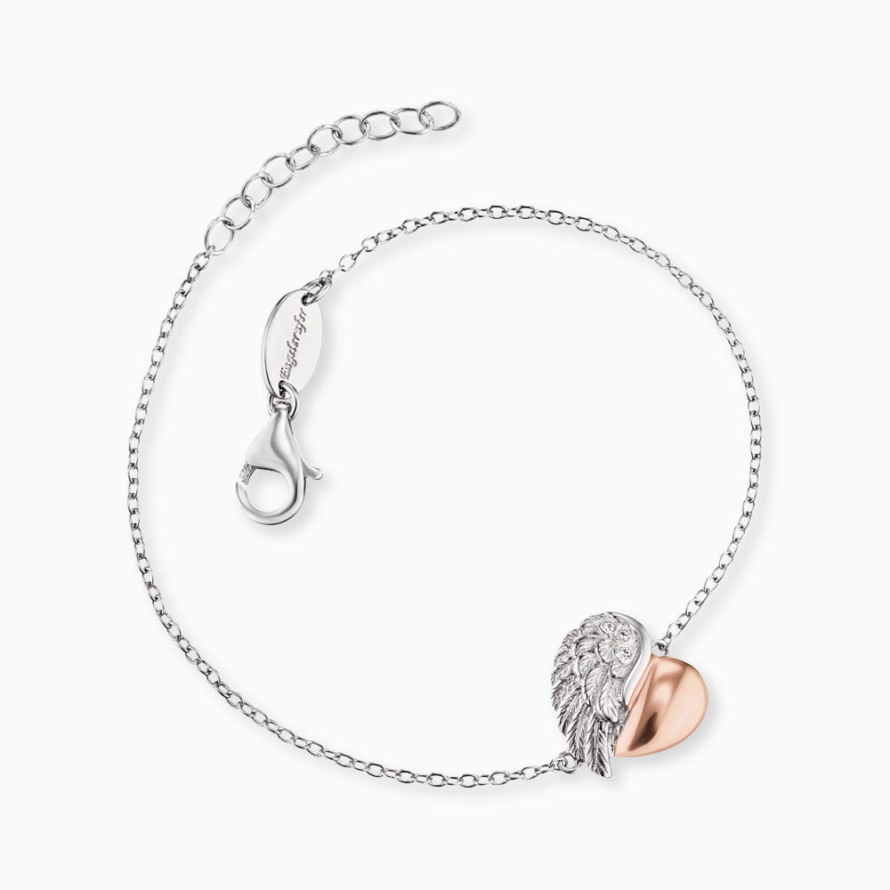 Engelsrufer LILHEARTWING Armband Herzflügel Bicolor mit Zirkonia - Silber rhodiniert 17 cm – Ansicht 2